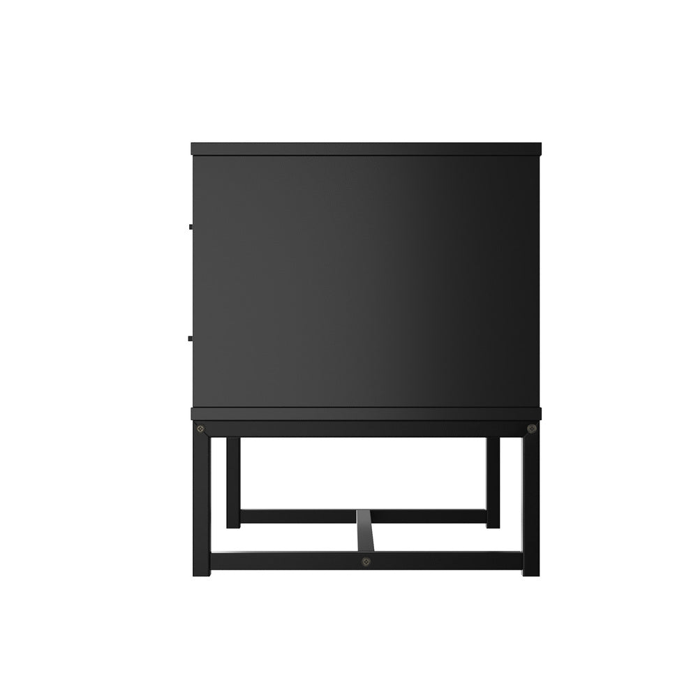 Oikiture 2x Bedside Table 2 Drawers Storage Metal Industrial