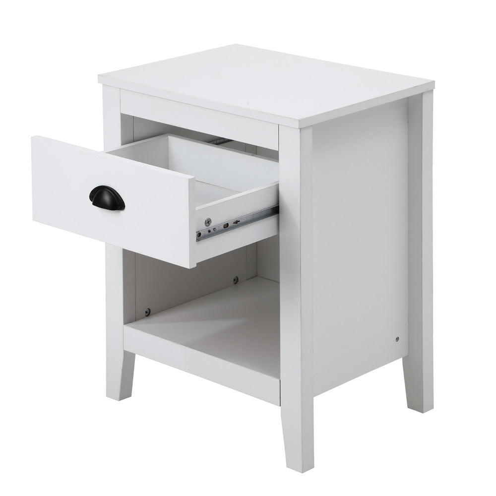 Oikiture 2x Bedside Table Nightstand Vintage