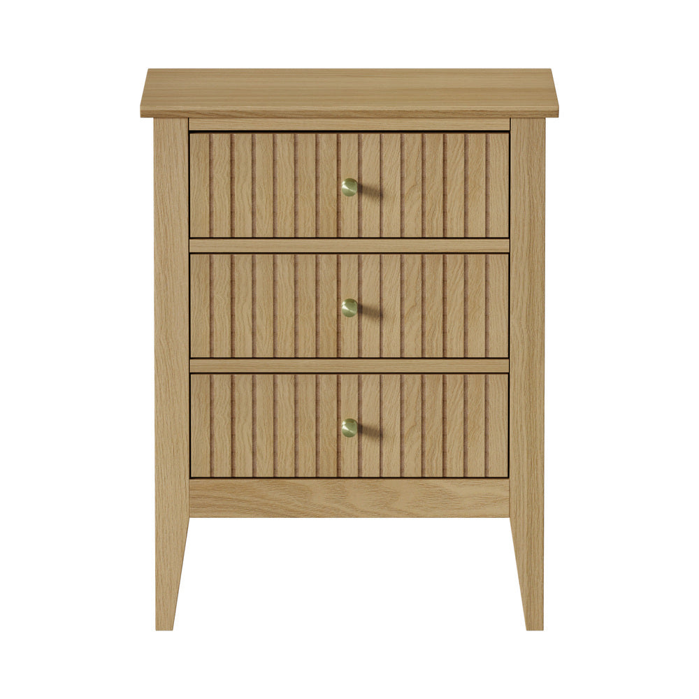 Oikiture Bedside Tables Set of 2 Side End Nightstand Natural