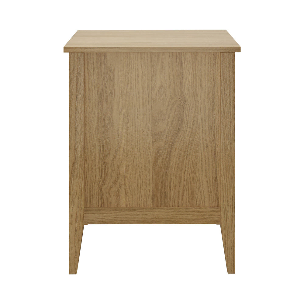 Oikiture Bedside Tables Set of 2 Side End Nightstand Natural