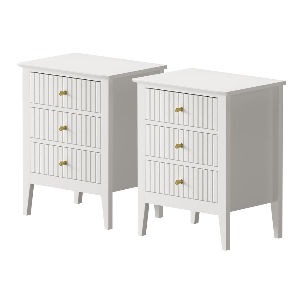 Oikiture Bedside Tables Set of 2 Side End Nightstand White