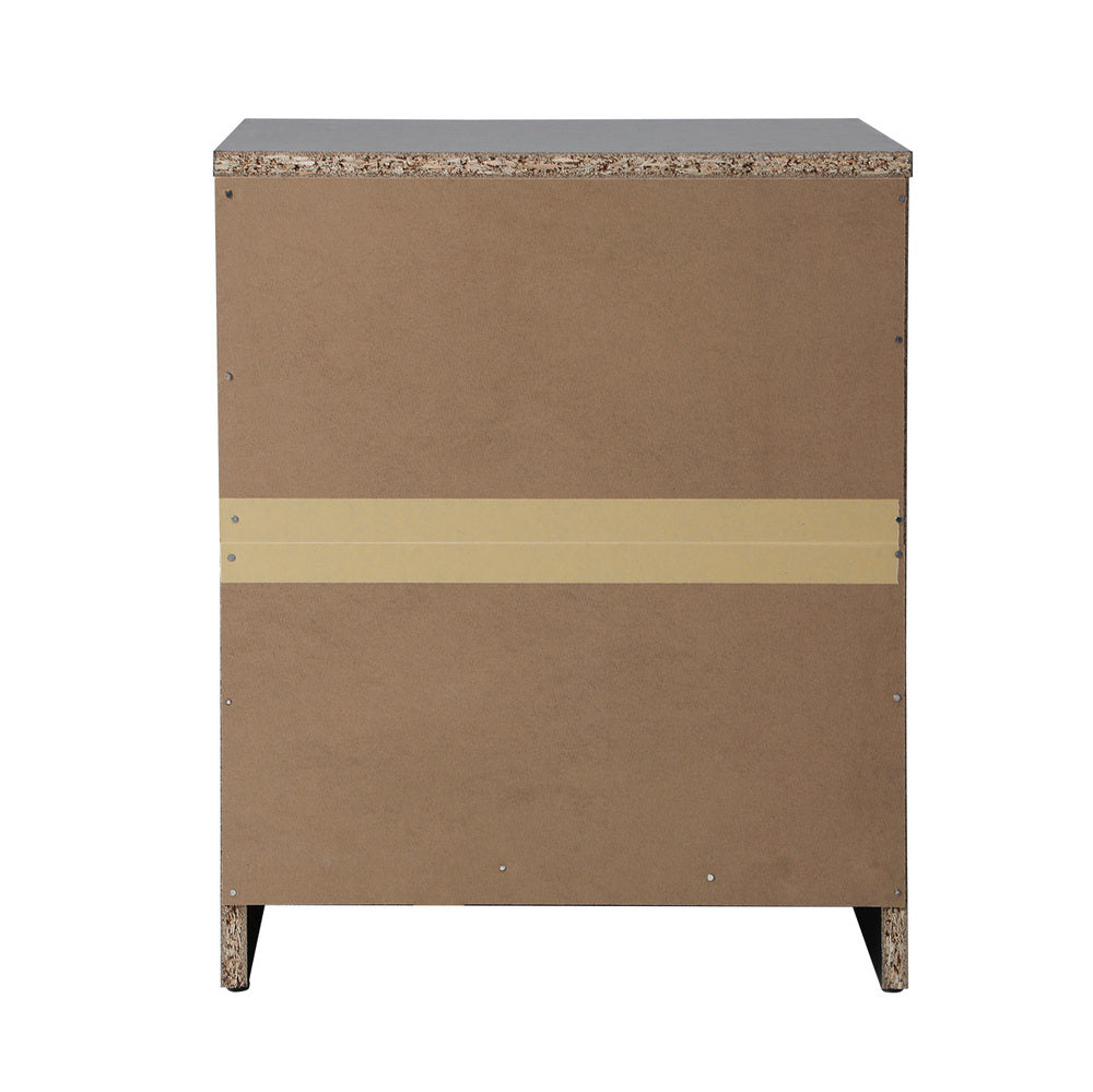 Oikiture Bedside Table Nightstand 2 Drawers Black