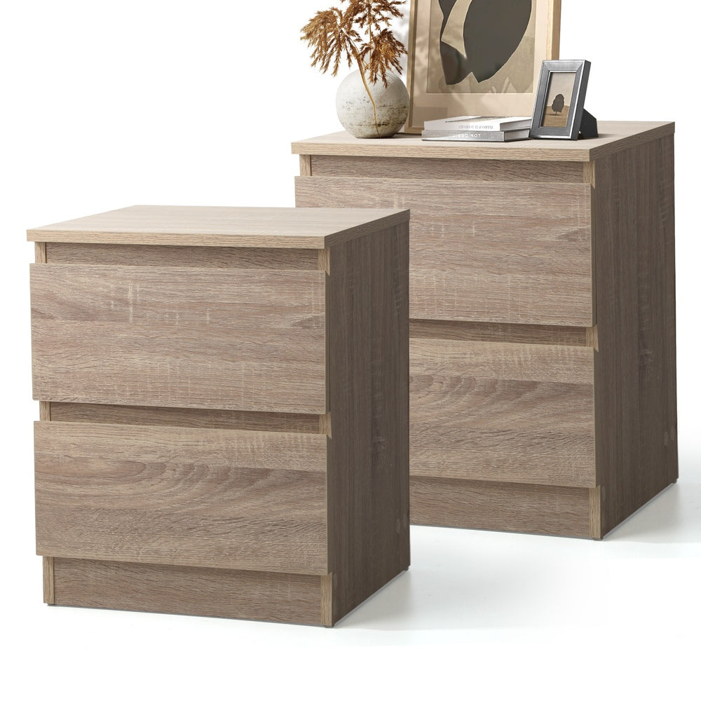 Oikiture Bedside Tables Set of 2 Nightstand Wood