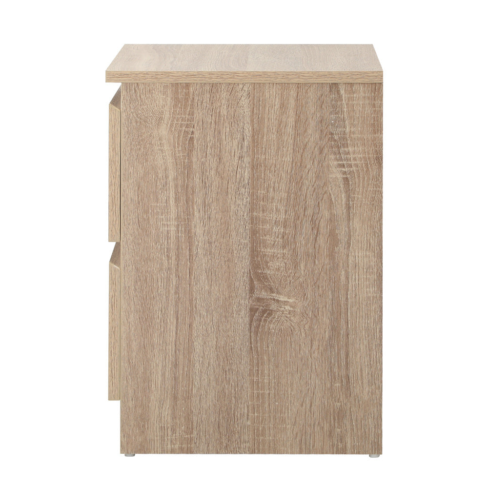 Oikiture Bedside Tables Set of 2 Nightstand Wood