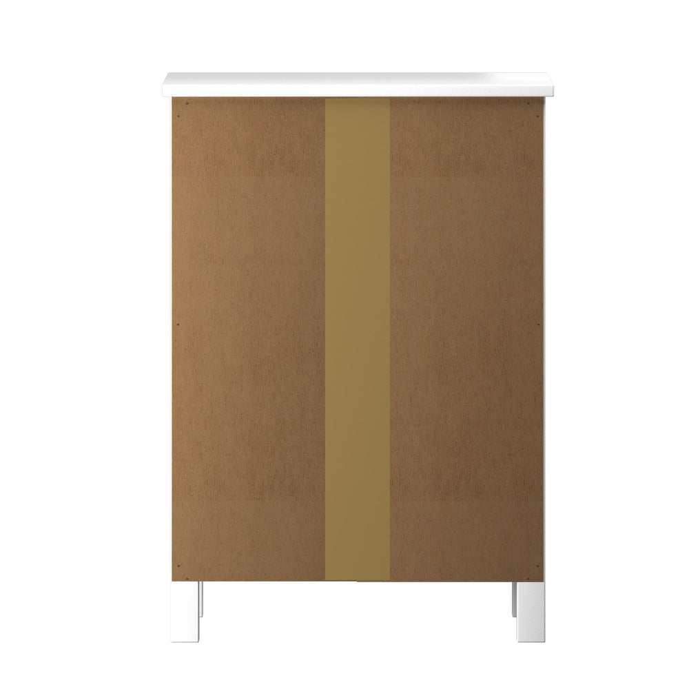 Oikiture Bedside Table 3 Drawers Hamptons Furniture White