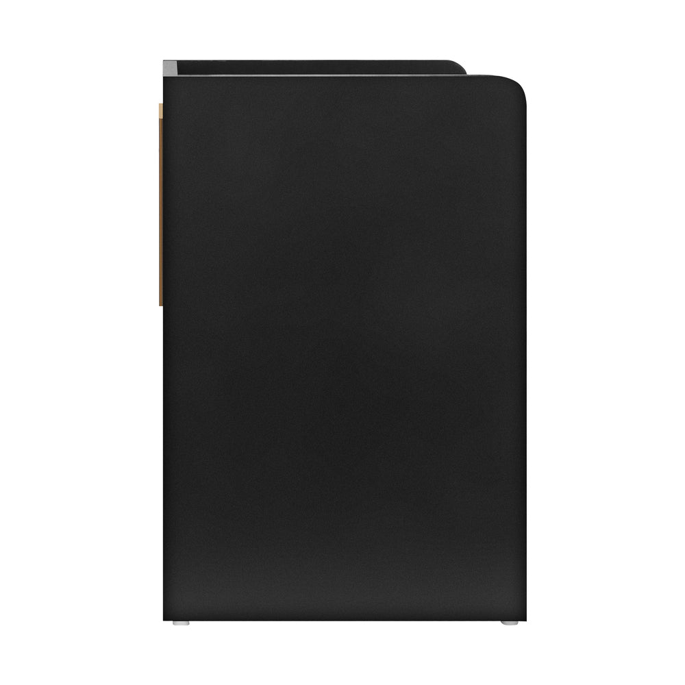 Oikiture Bedside Table with Drawer & Storage Space Black