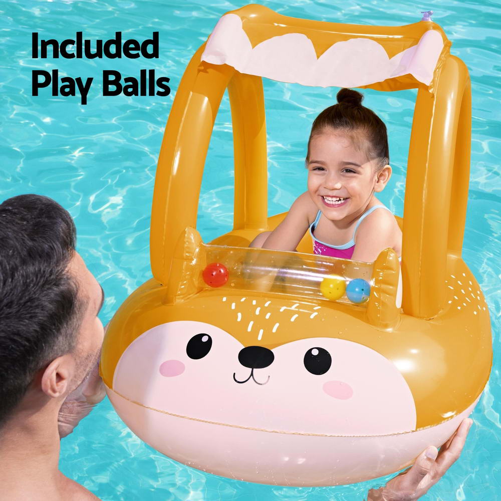 Bestway Kids' Inflatable Fox Pool Float with Removable Canopy - 94x66CM