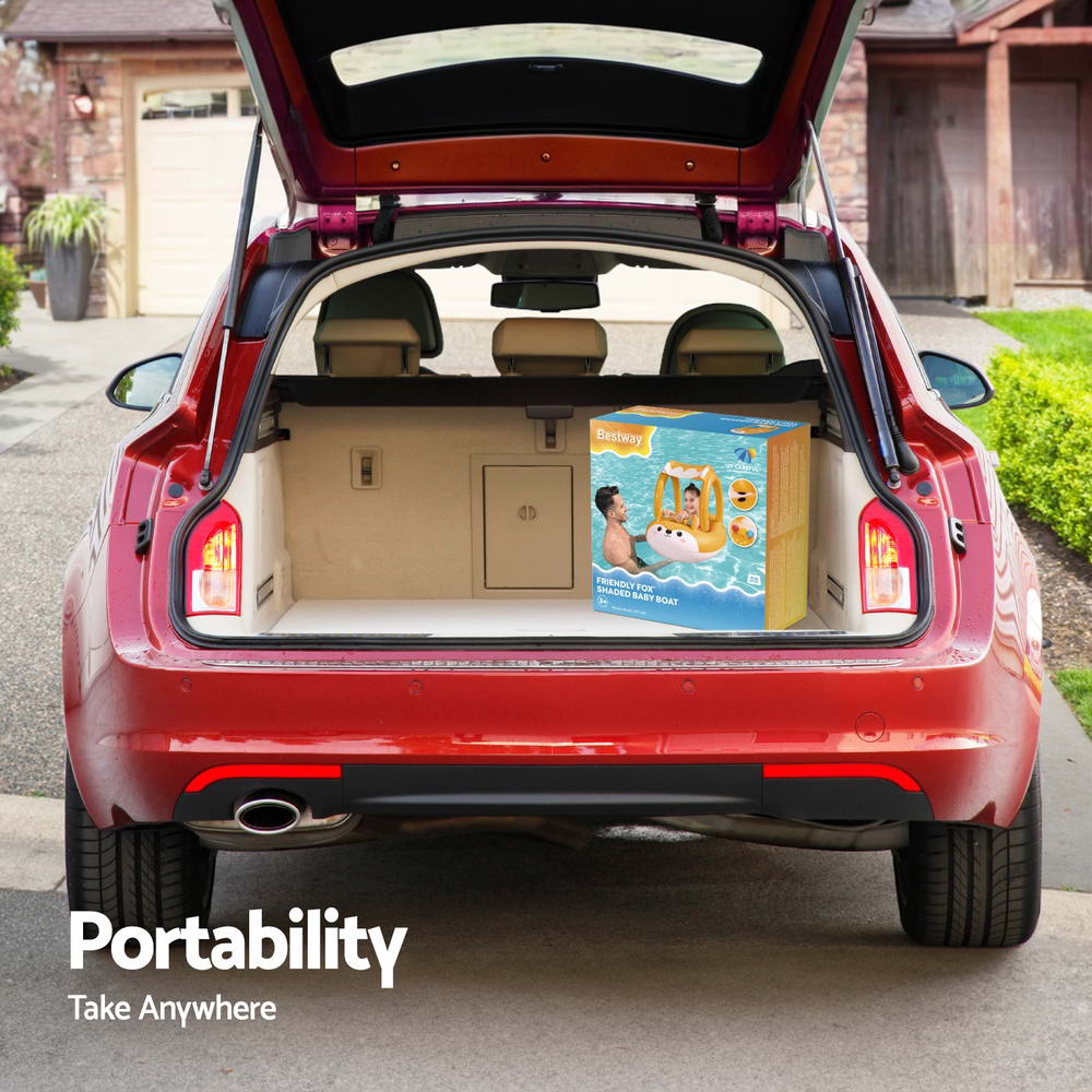 Bestway Kids' Inflatable Fox Pool Float with Removable Canopy - 94x66CM