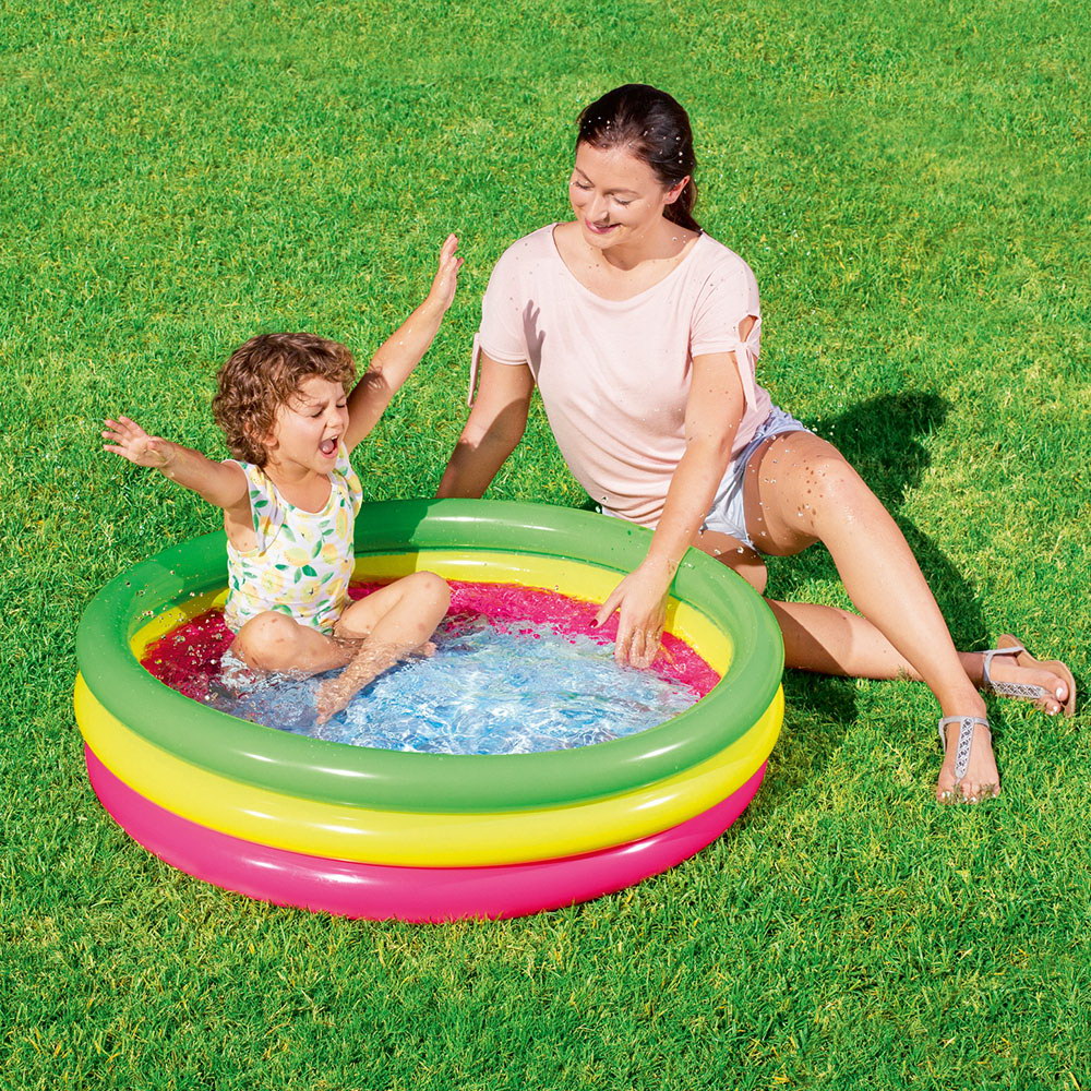 Bestway Inflatable Kids Splash Pool - Fun Above Ground Water Play 102x102x25cm