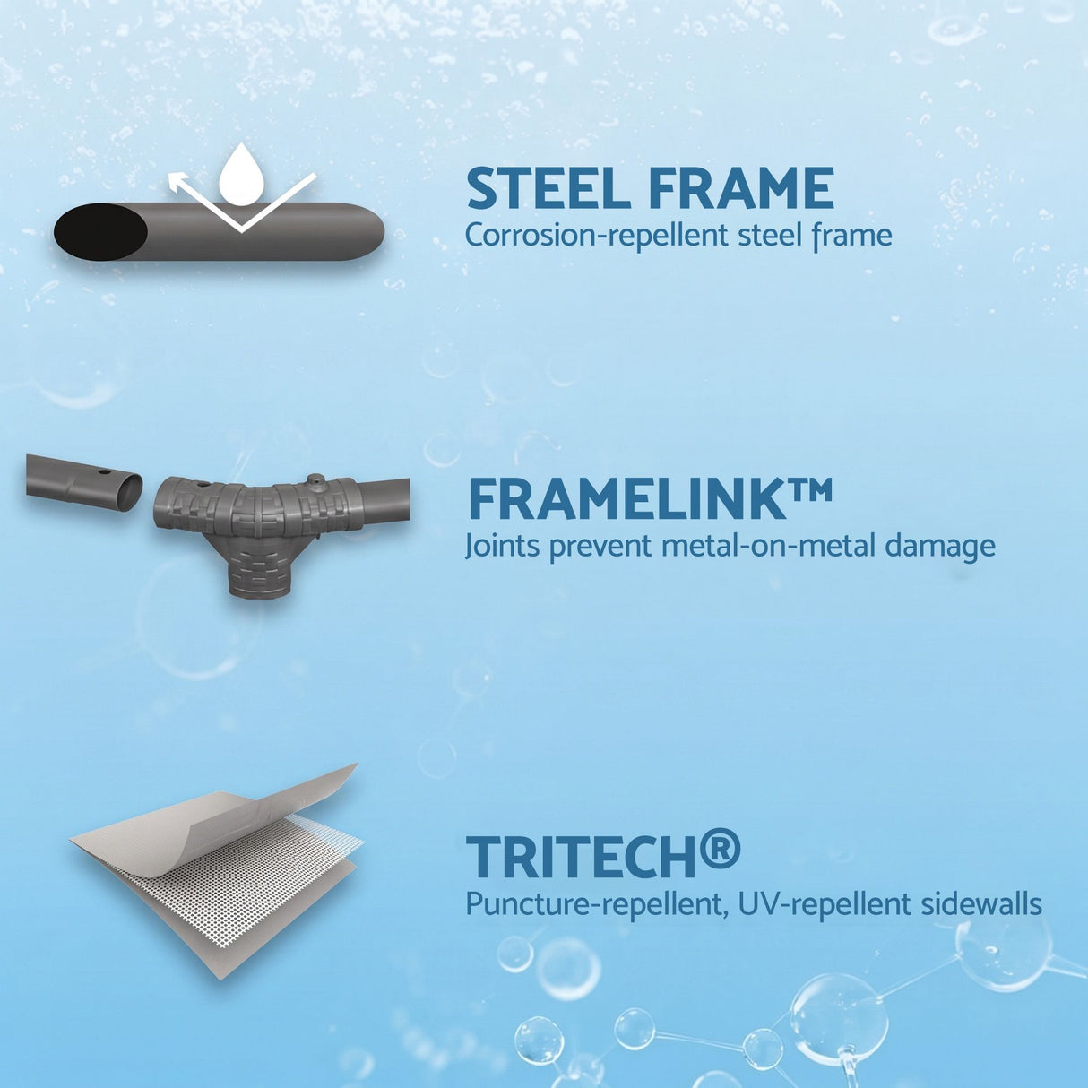 Bestway 305CM Swimming Pools Steel Above Ground Round Backyard Pool Set White