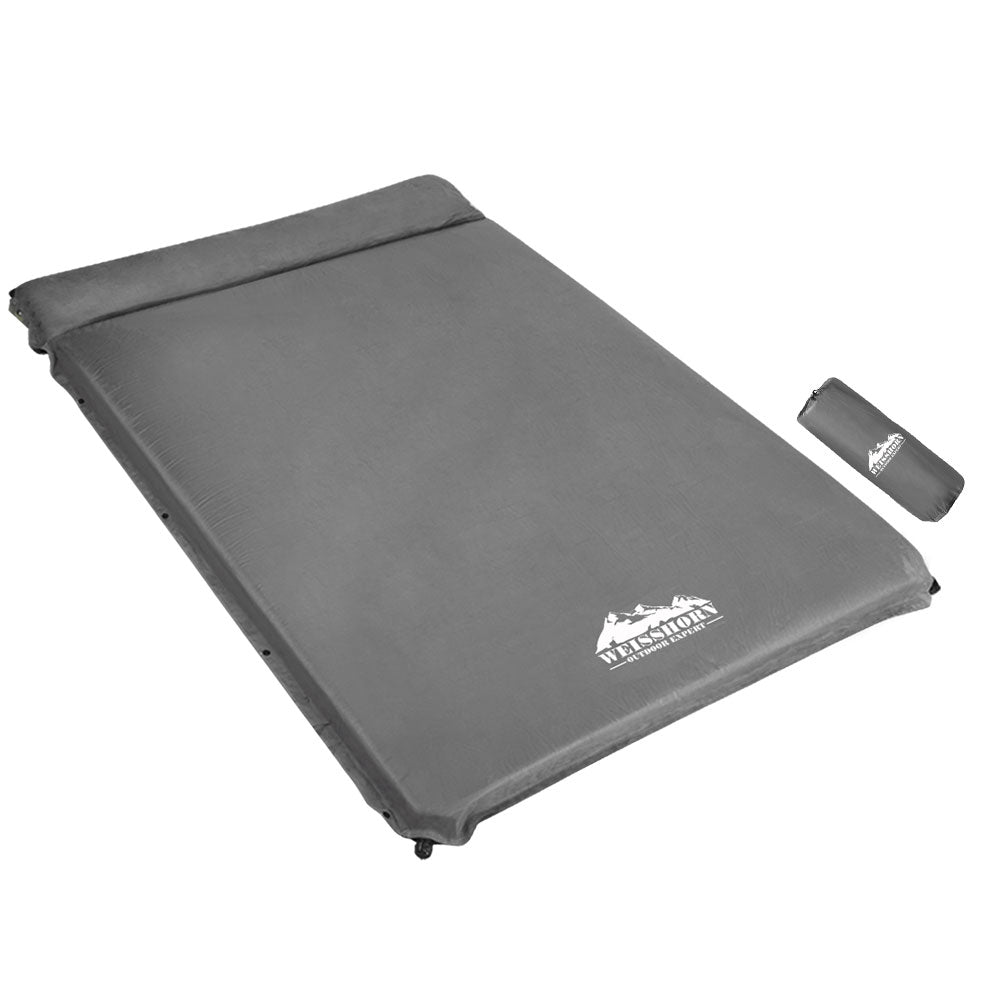 Weisshorn Double Self-Inflating Camping Mattress - Grey
