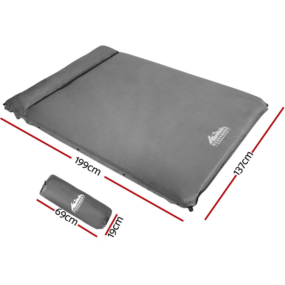 Weisshorn Double Self-Inflating Camping Mattress - Grey