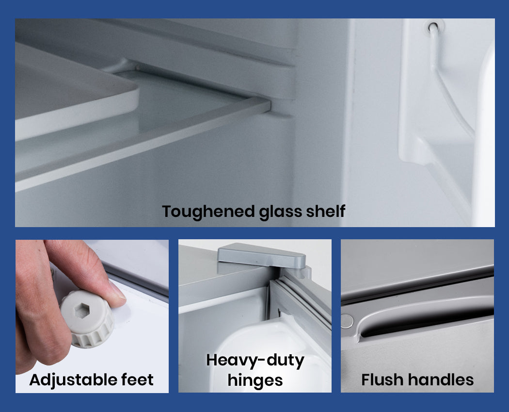 GECKO 57L Portable Camping Bar Fridge with Freezer 12V/24V, Silver