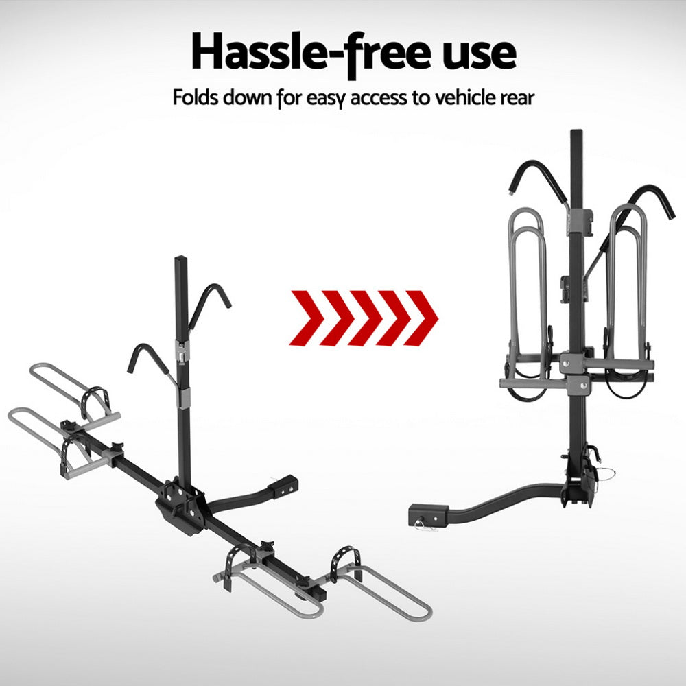 Giantz 2 Bicycle Bike Carrier Rack Car 2 Hitch Mount Platform Foldable Black,Giantz 2 Bicycle Bike C