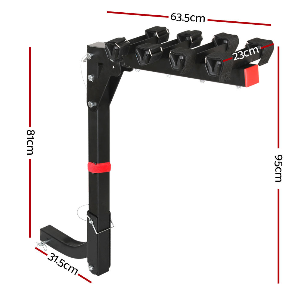 Giantz 4 Bicycle Bike Carrier Rack Car 2 Hitch Mount Foldable Black,Giantz 4 Bicycle Bike Carrier Rack Car 2 Hitch Mount Foldable Black