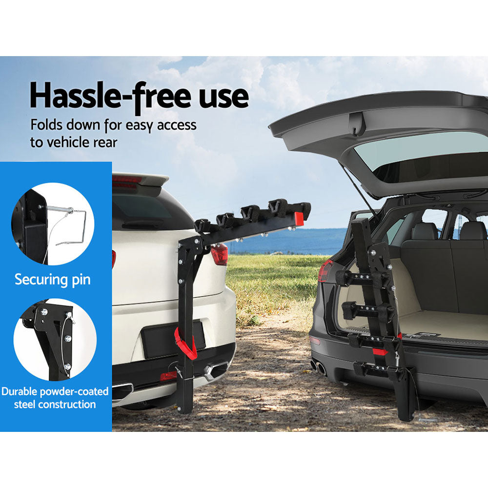 Giantz 4 Bicycle Bike Carrier Rack Car 2 Hitch Mount Foldable Black,Giantz 4 Bicycle Bike Carrier Rack Car 2 Hitch Mount Foldable Black