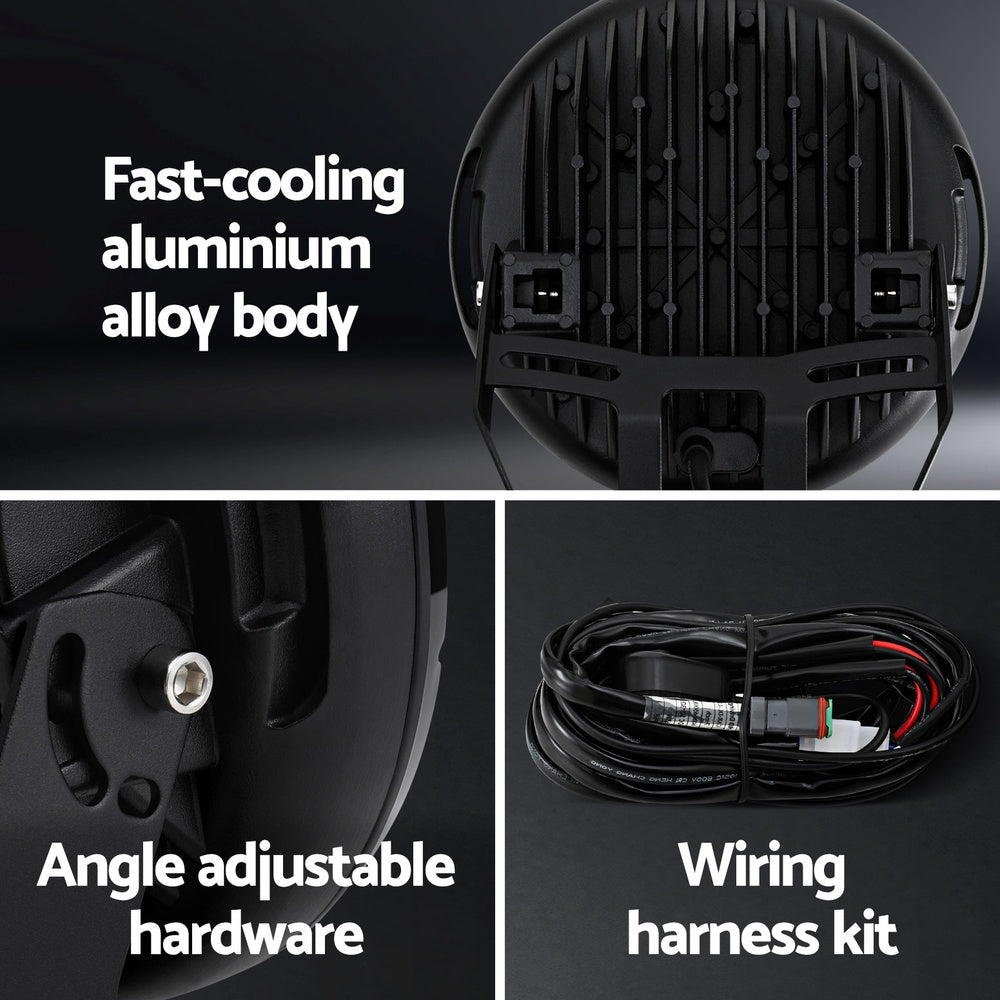 Giantz 9-Inch Dual LED Driving Lights - High-Performance Flood & Spot Lights for Cars, Trucks, & SUVs (12V/24V)