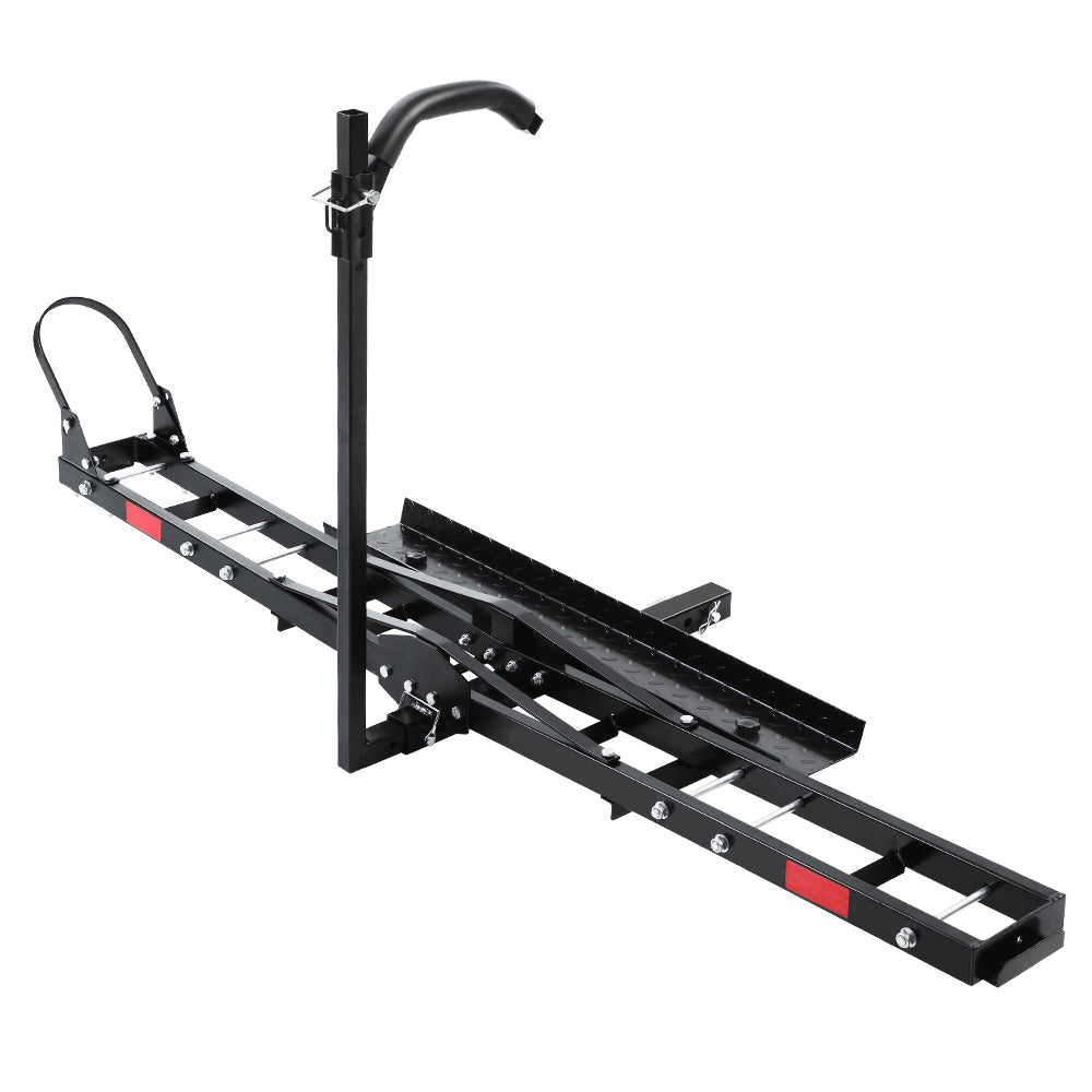 Giantz Motorcycle Motorbike Carrier Rack Ramp 2Towbar Adjustable Height Black,Giantz Motorcycle Moto
