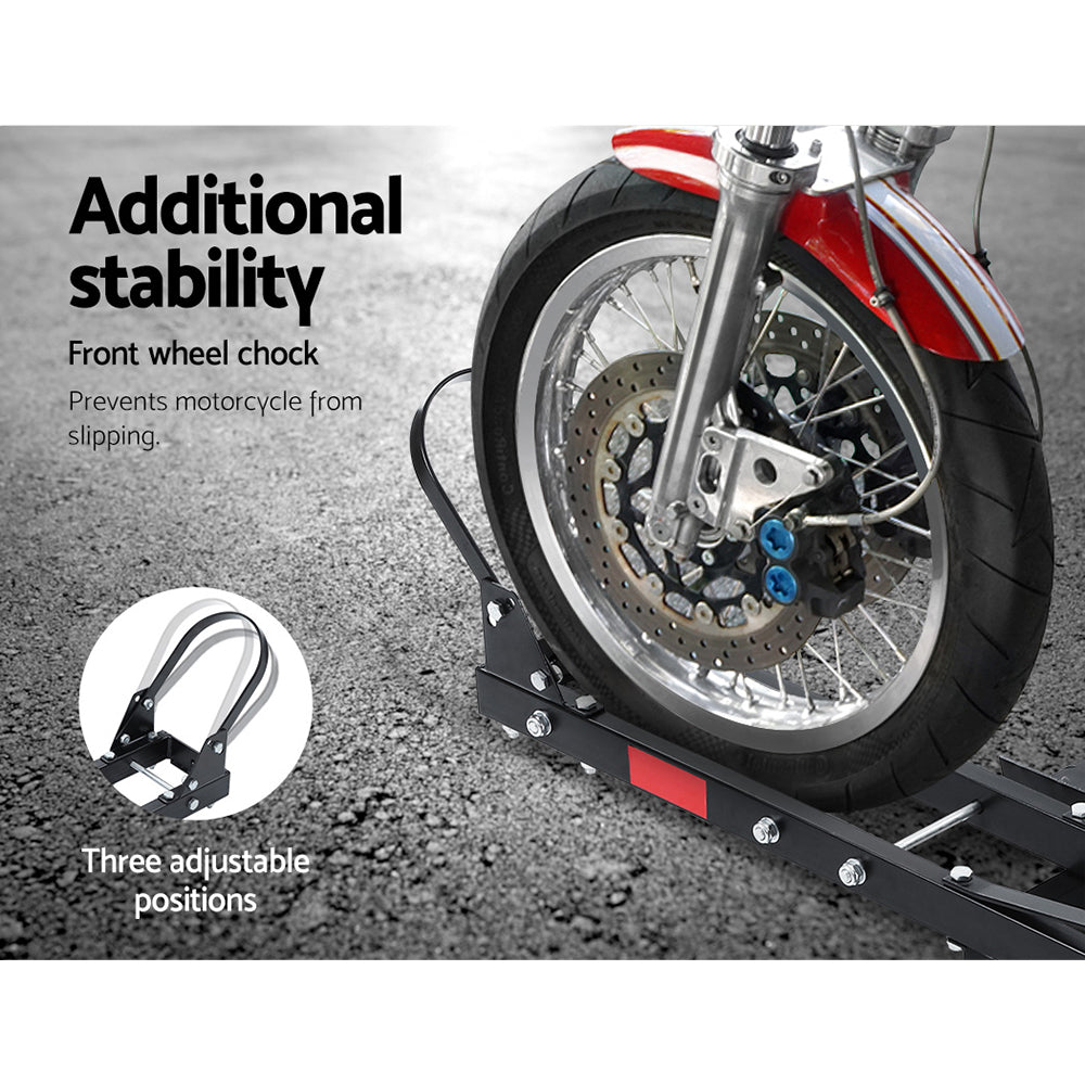 Giantz Motorcycle Motorbike Carrier Rack Ramp 2Towbar Adjustable Height Black,Giantz Motorcycle Moto