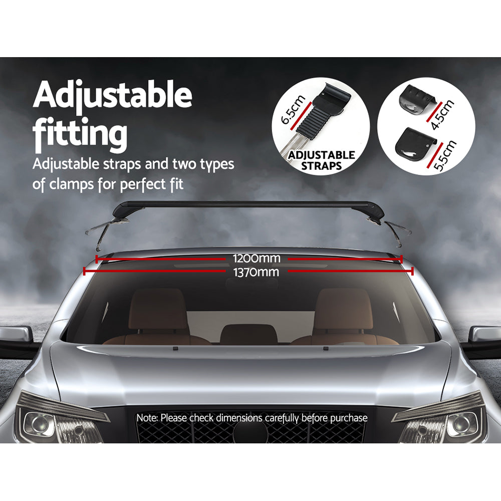 Universal Car Roof Racks Pod Aluminium Cross Bars Clamps Lockable 90cm Black