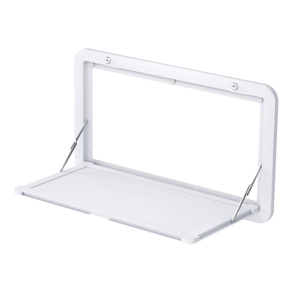 Weisshorn Folding Caravan Table with Lockable Child-Safe Design - 800 x 450mm, White