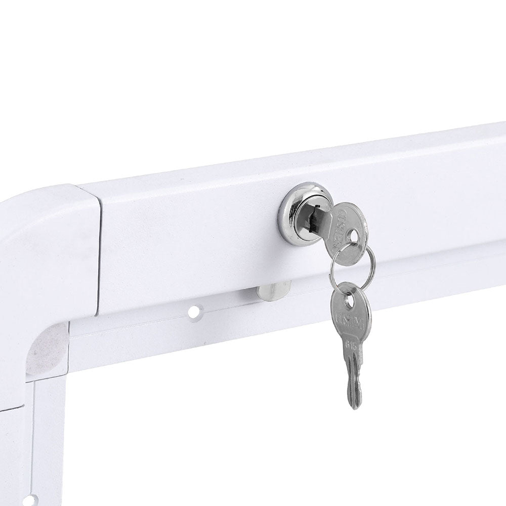 Weisshorn Folding Caravan Table with Lockable Child-Safe Design - 800 x 450mm, White