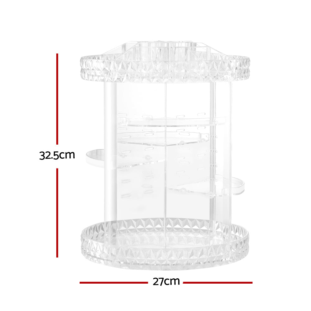 360° Rotating Acrylic Makeup Organizer - Embellir Cosmetic Storage Case