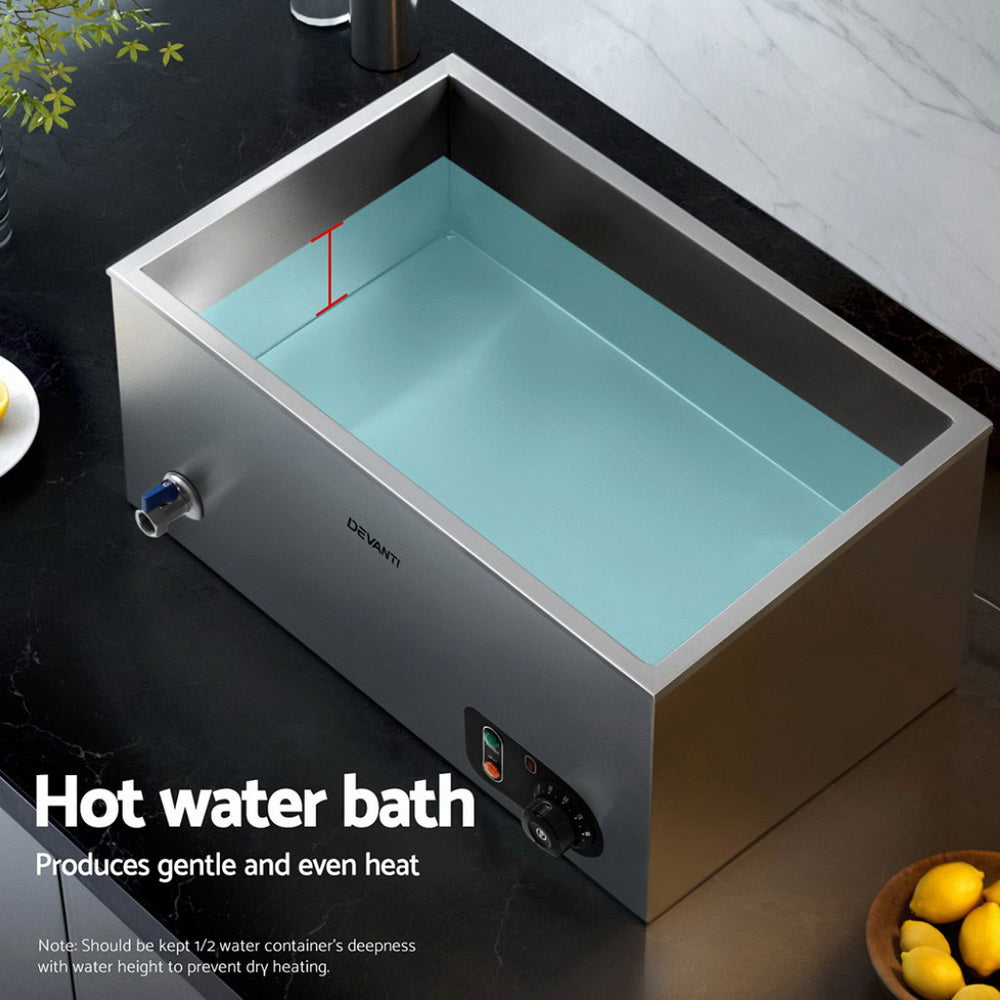 Devanti Commercial Food Warmer Bain Marie 4 Electric Buffet Pans