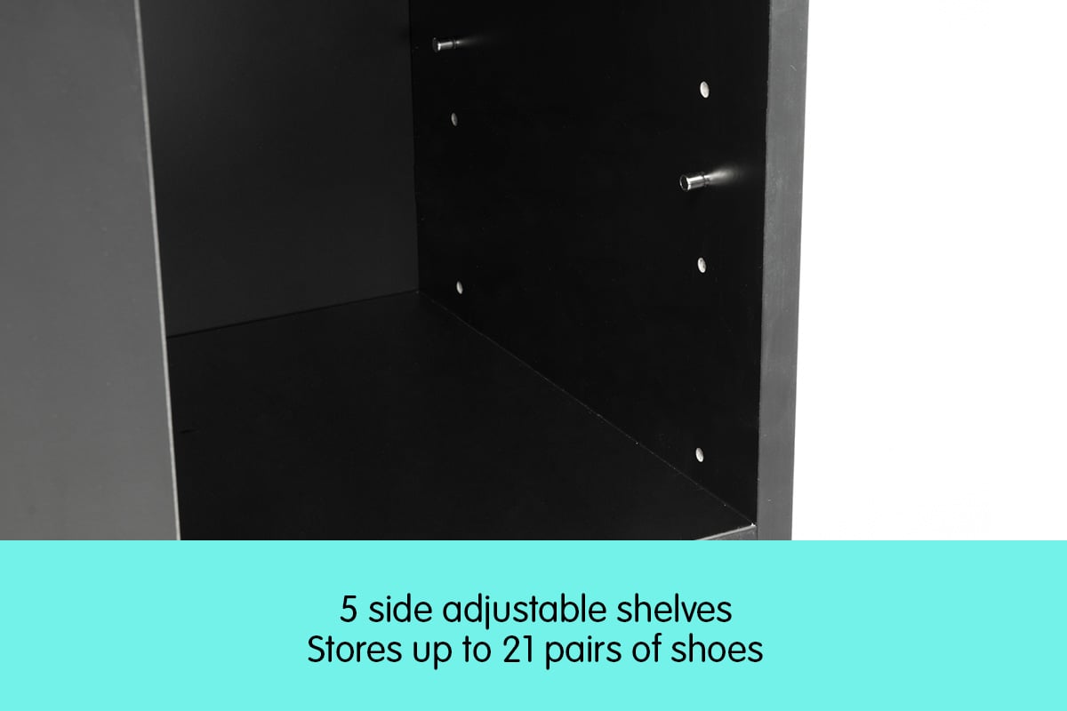 Sarantino 21 Pairs Shoe Cabinet Rack Storage Organiser 80 x 30 x 90cm in Black