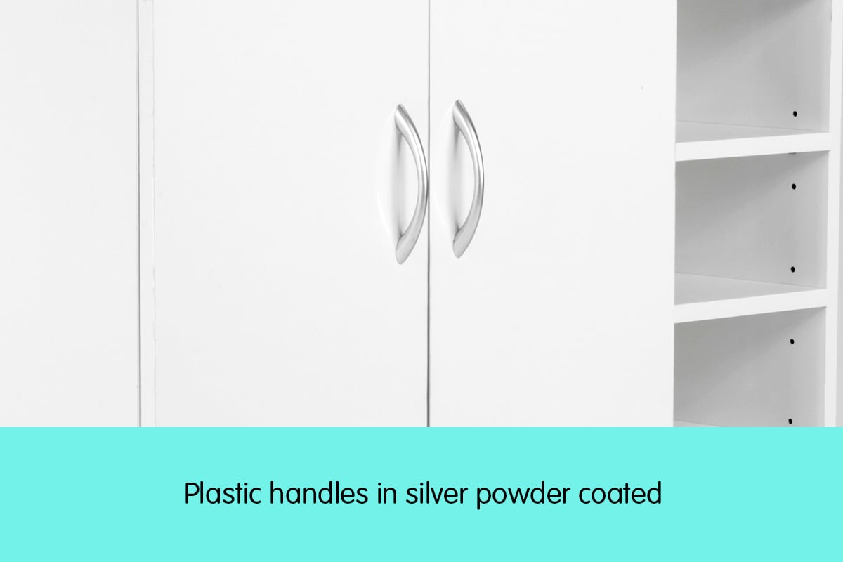 Sarantino 21 Pairs Shoe Cabinet Storage Organiser Shelf 2 Doors 80 x 30 x 90cm in White