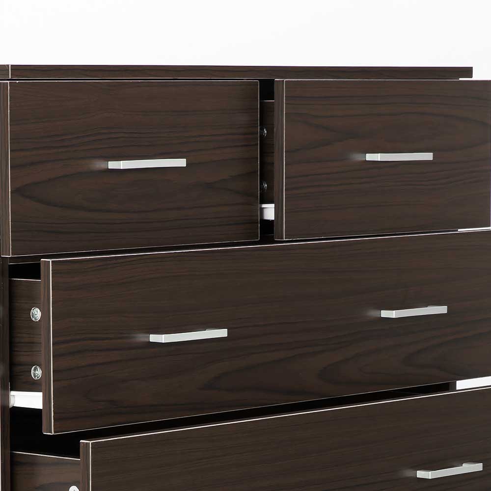 Sarantino Tallboy Dresser 6 Chest Of Drawers Cabinet Storage 85 x 39.5 x 105 in Brown