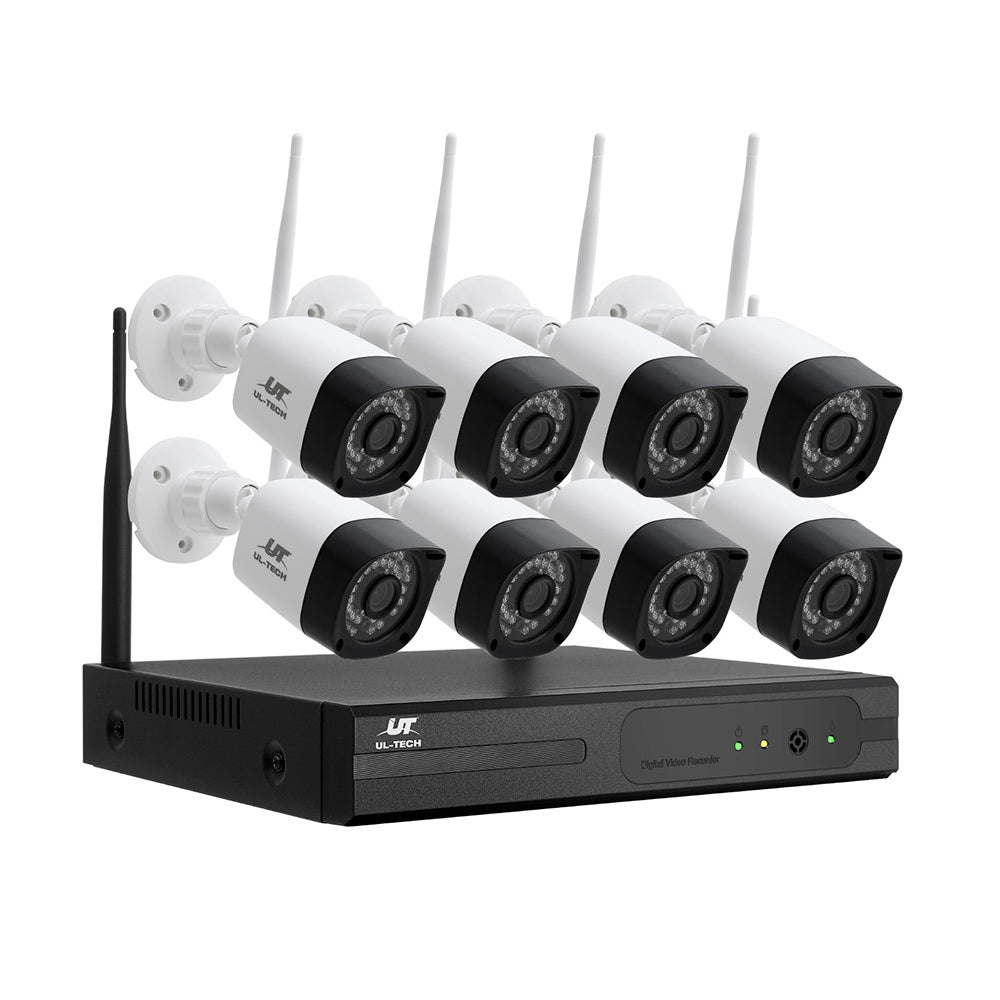 UL-Tech 3MP 8-Channel Wireless CCTV System with 8 HD Cameras