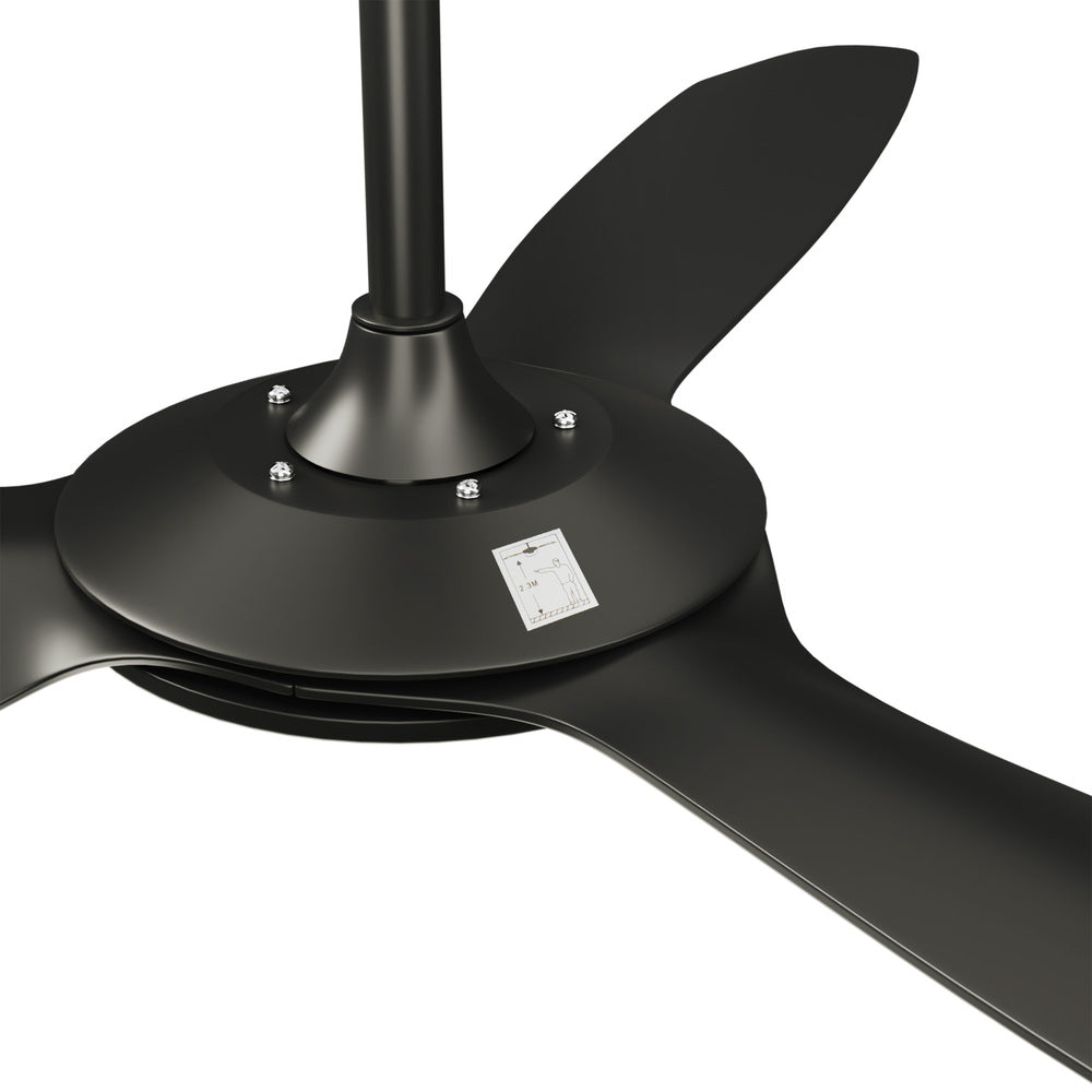 Vevare 52'' Ceiling Fan DC 3 ABS Blades Remote Control Timer Black