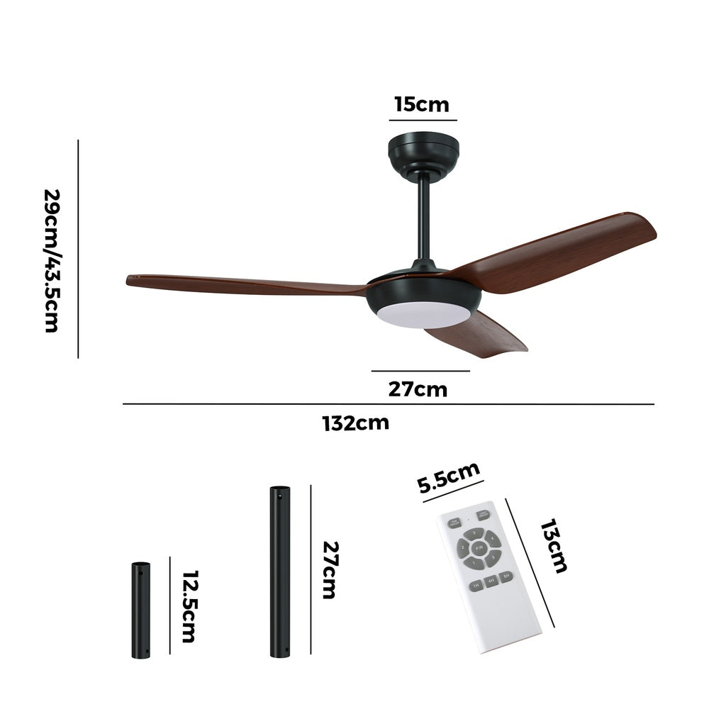 Vevare 52" Ceiling Fan with Light DC Remote Control 5 Speed Walnut