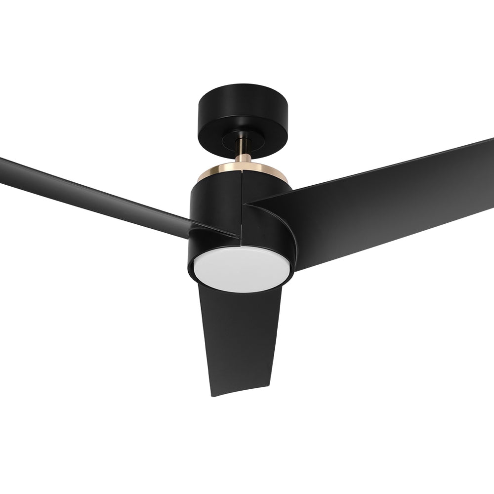Devanti 52'' Remote-Controlled Ceiling Fan with LED Light - Black Finish
