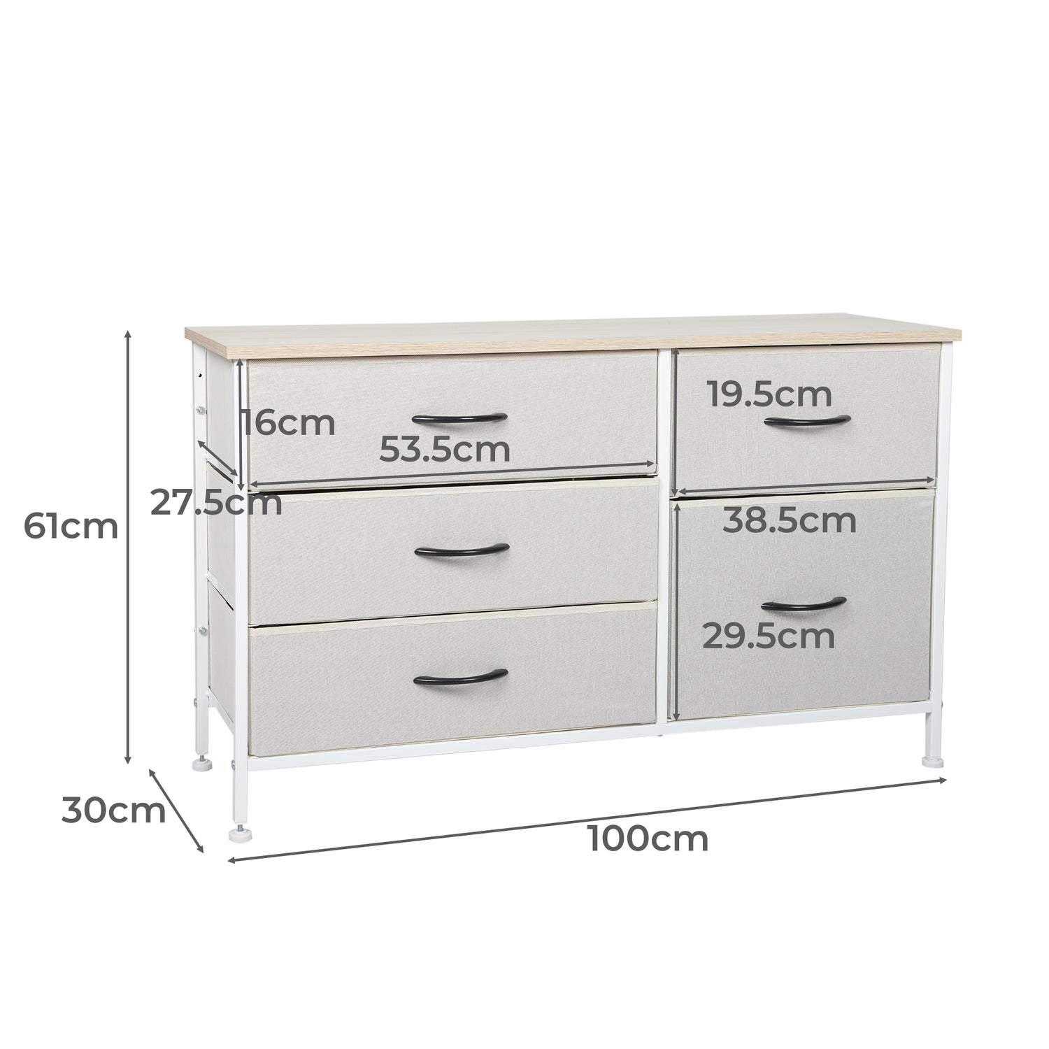 Levede Storage Cabinet Tower Chest of Beige-1954802991626326018