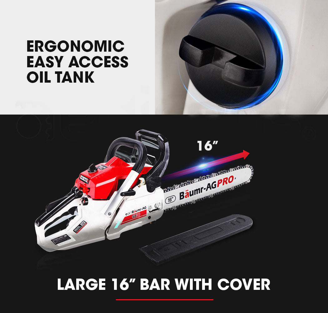 BAUMR-AG 38CC Petrol Commercial Chainsaw 16' Bar E-Start 3.2HP Pruning Chain Saw