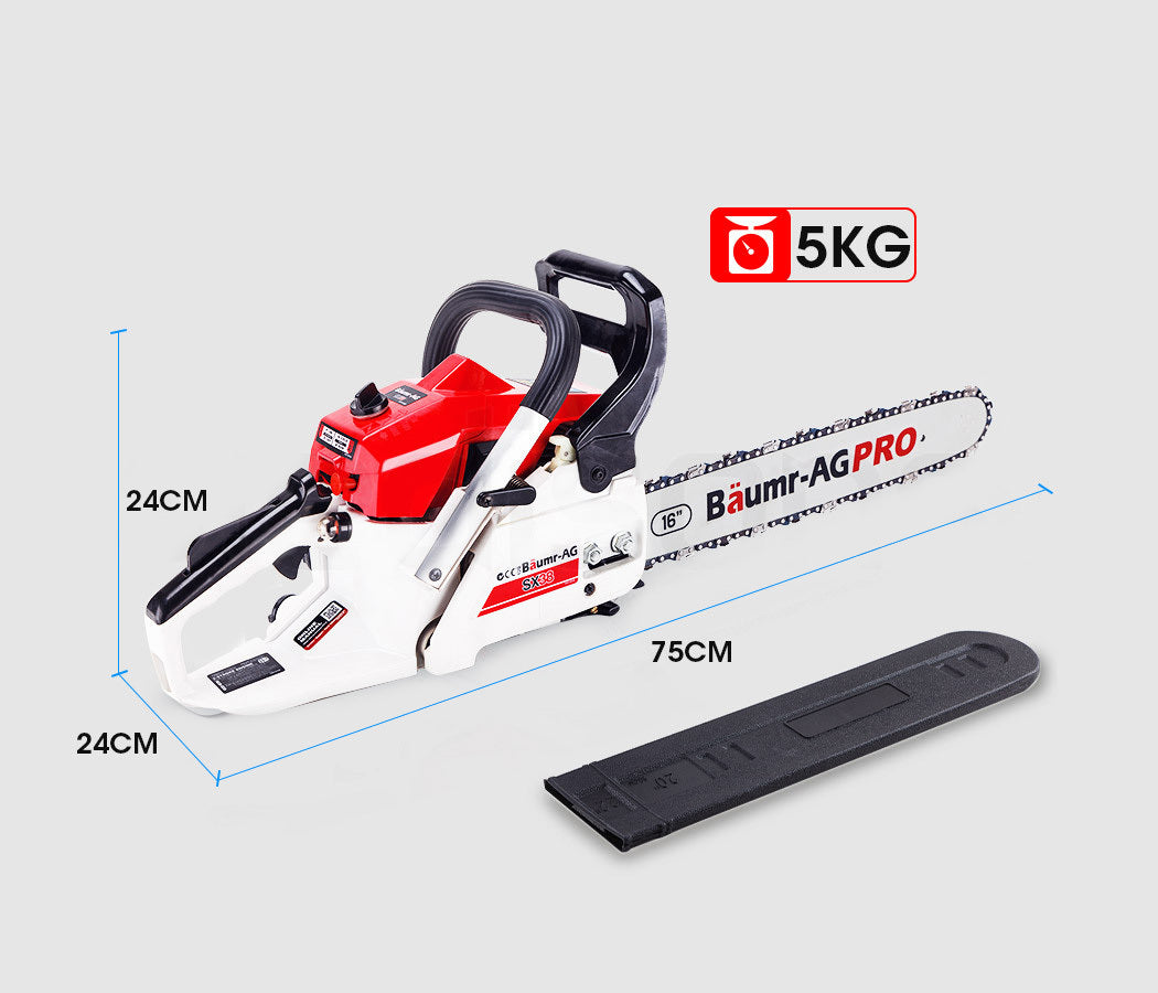 BAUMR-AG 38CC Petrol Commercial Chainsaw 16' Bar E-Start 3.2HP Pruning Chain Saw