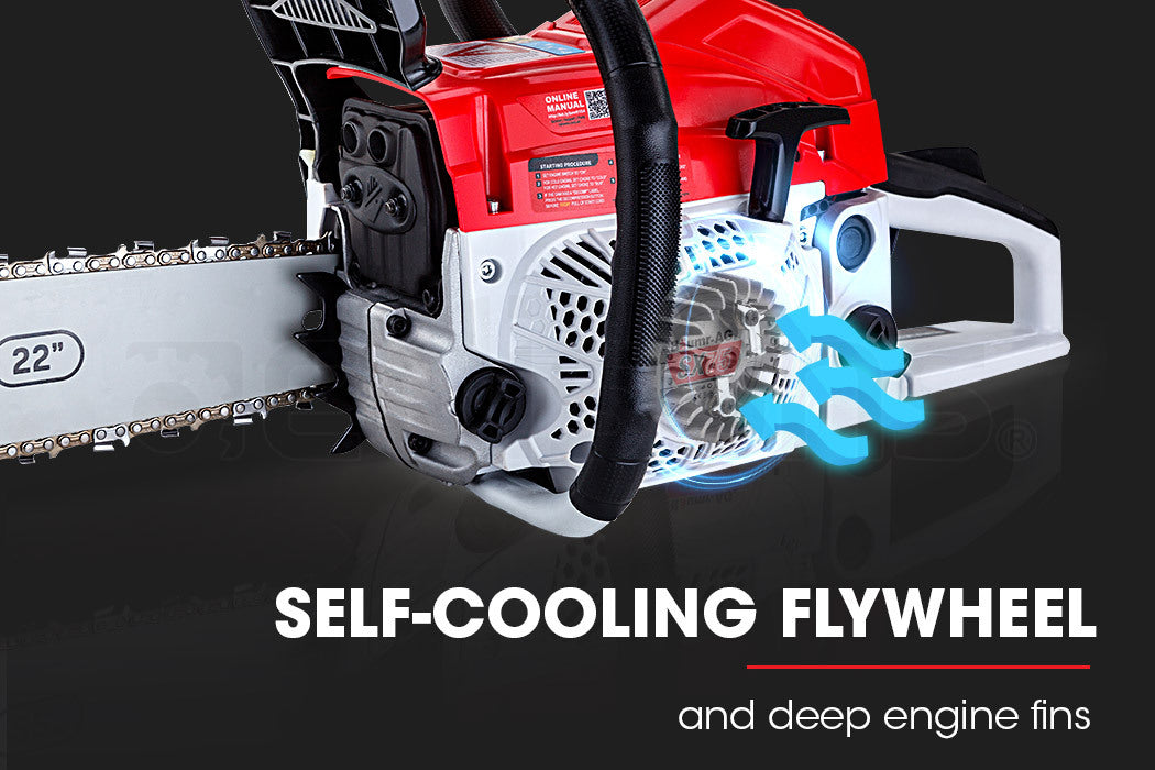 BAUMR-AG Commercial Petrol Chainsaw E-Start 22' Bar Chain Saw Tree Pruning Top Handle