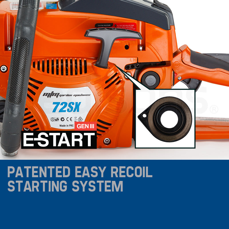 MTM Petrol Commercial Chainsaw 22' Bar Chain Saw E-Start Tree Pruning Top Handle