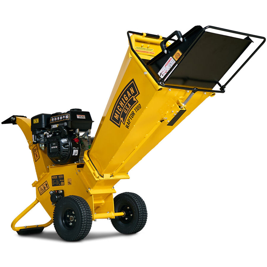 MICHIGAN 7HP 212cc Petrol Wood Chipper, Tree Mulcher - Raptor 1100