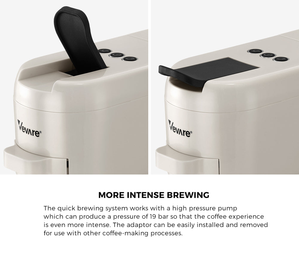 Vevare Capsule Coffee Machine 19 Bars 3-in-1 Nespresso Cafe Maker Milk White