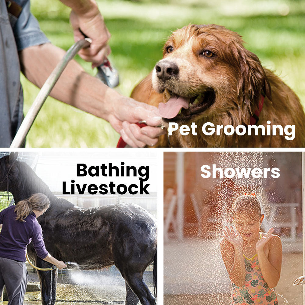 THERMOMATE Portable Gas Outdoor Camping Hot Water Heater System, with 12V Pump, Shower Head, Black