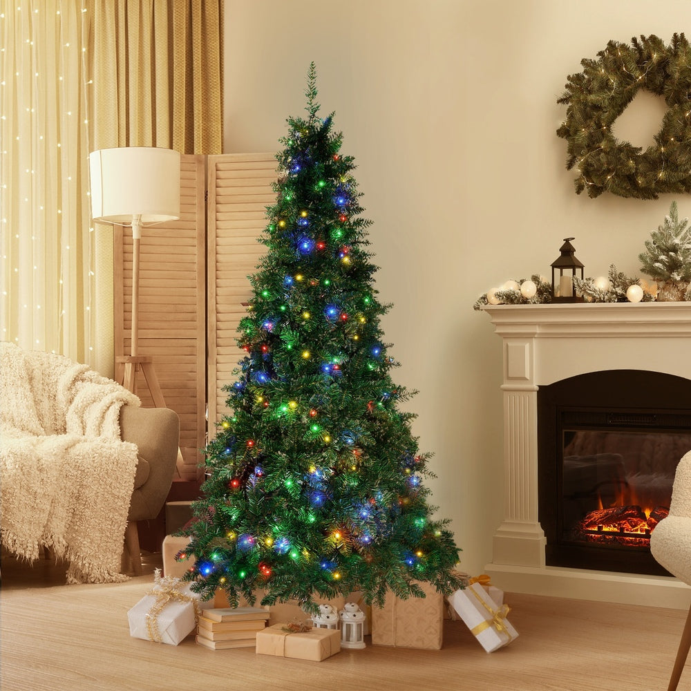 Tinseltown LED Christmas Tree 1.8M 6FT Multi Colour Lights 8 Flash Modes