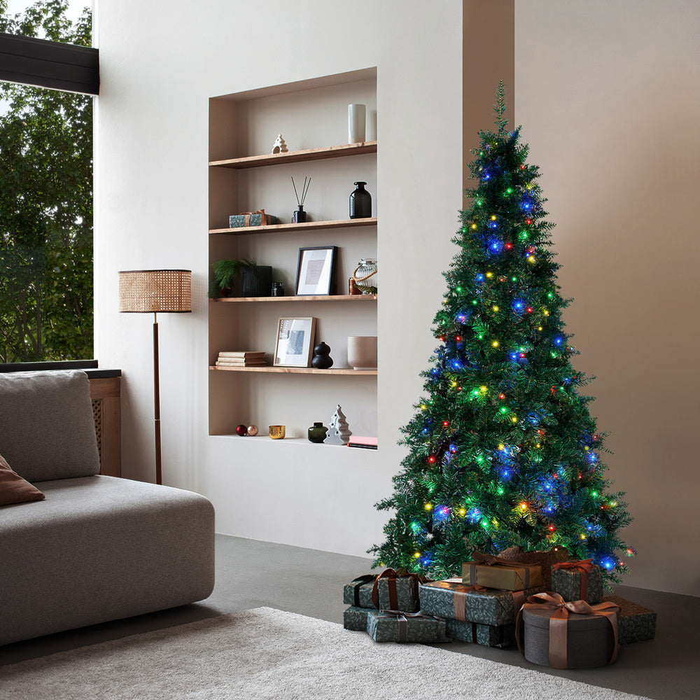 Tinseltown LED Christmas Tree 1.8M 6FT Multi Colour Lights 8 Flash Modes