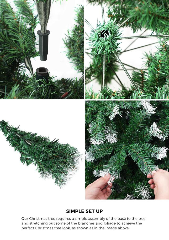 Tinseltown Christmas Tree 1.8M 6FT Snowy Decor Green 830 Tips