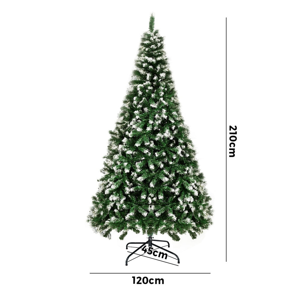 Tinseltown Christmas Tree 2.1M 7FT Snowy Decor Green 1050 Tips