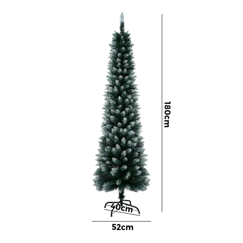 Tinseltown Slim Christmas Tree 1.8M 6FT Green and White