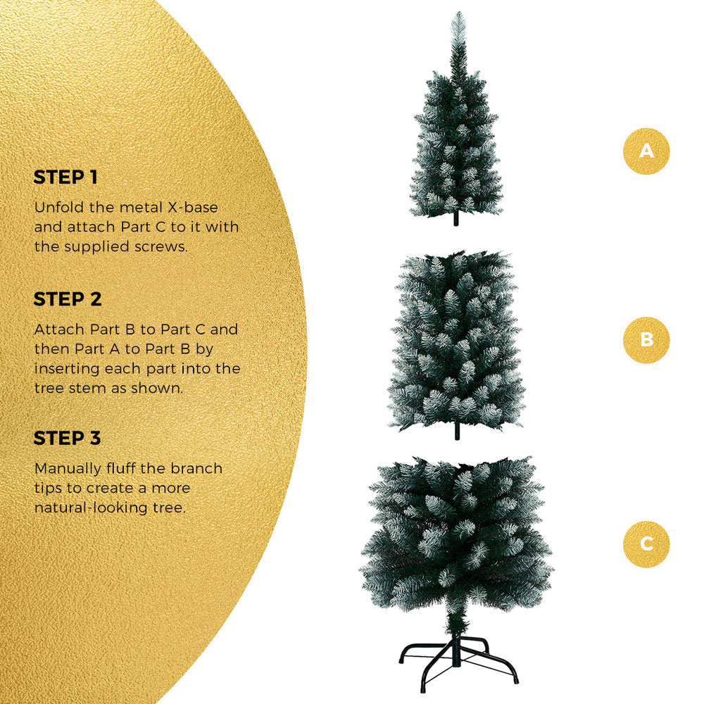 Tinseltown Slim Christmas Tree 1.8M 6FT Green and White