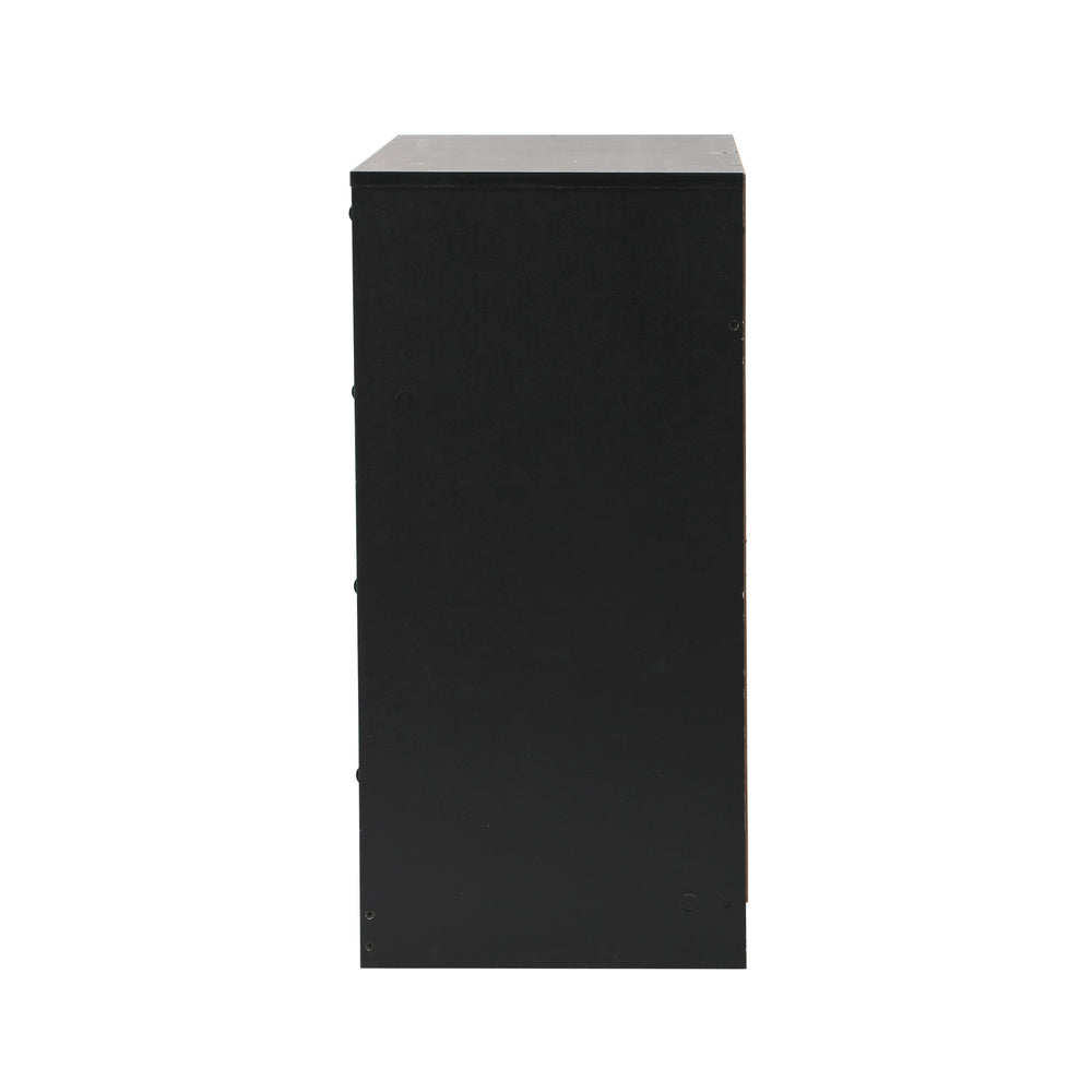 Oikiture 5 Chest of Drawers Dresser Rattan Black